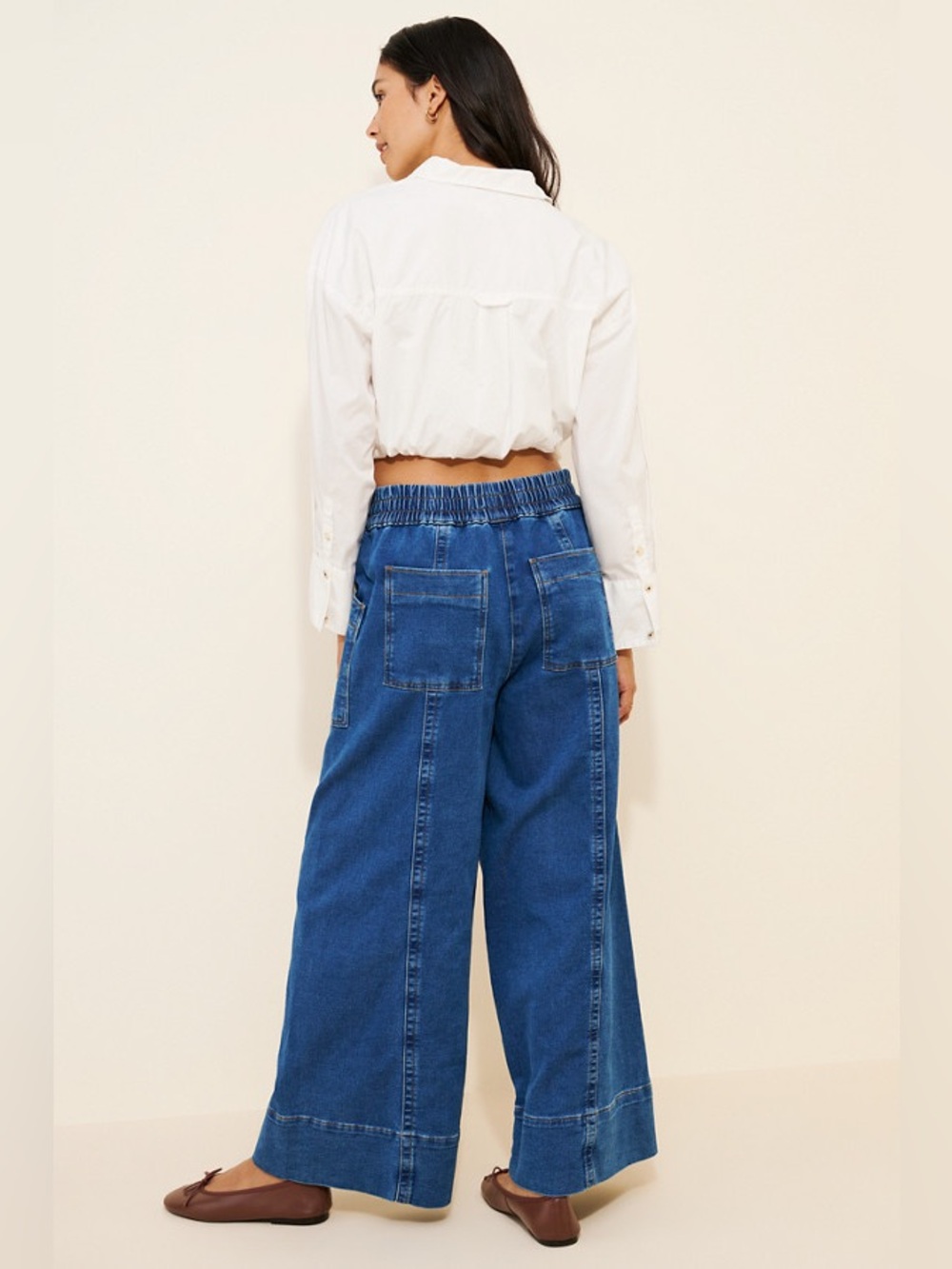 Maeve La Ponche Tie-Waist High-Rise Wide-Leg Jeans by Anthropologie - Picture 3 of 5